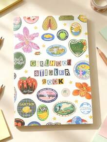 American Vintage Travel Sticker Storage Book, Large Capacity Scrapbook Collage Material Collection Album - A - View 6