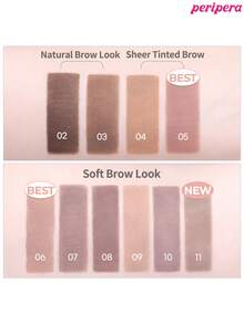 Peripera K-Beauty SPEEDY SKINNY 眉毛彩繪液，眉毛造型凝膠，超細刷頭，輕鬆打造精緻眉妝，防水、持久且防暈染，眉毛造型液，眉毛填補液，豐盈眉毛凝膠 - #11 LATTE ASH - 查看 7
