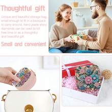 2pcs Diamond Painting Kit With Zipper Jewelry Box, Floral Pattern, Canvas Material, Partial Mosaic Craft, DIY Large Capacity, Suitable For Women Hobbyists, Thanksgiving Holiday Gift - View 8