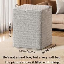 Large Capacity Patterned Fabric Storage Bag With Dual Handles And Zipper Lid, Foldable Dust-Proof Clothing And Bedding Storage Box, Stackable Closet Organizer Container For Seasonal Clothes, Blankets And Bedding, Space-Saving Storage Box For Bedroom, Dorm And Apartment - Multicolor - View 10