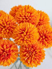 1/5/12pcs Artificial Chrysanthemum Balls,Hydrangeas,Wedding Decor,Home Vase,Living Room,Bedroom,Bedside Floral Arrangement,Birthday Party Decor,Valentine's Day Gifts,Thanksgiving,Harvest Festival,Autumn,Fall Decor,Fake Flowers,Christmas Decor - Multicolor - View 9