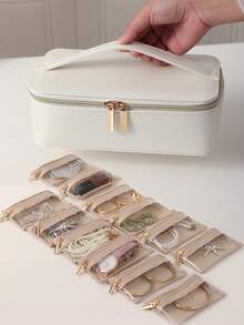 Jewelry Box With 12 Velvet Jewelry Pouch Jewelry Travel Organizer For Women Girl Jewelry Case Necklace Rings Earrings Bags || Best Gifts For Daughter, Girlfriend, Mom | Gifts For Her - Multicolor - View 1