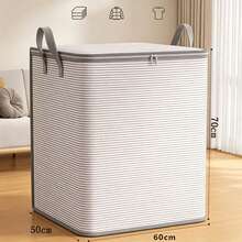 1pc Extra Large Portable Foldable Clothes Storage Bag With Durable Handle, Suitable For Closet Storage, Can Organize And Store Clothes, Bedding, Quilts, Duvets, Closet Storage, Gift For Mom, Christmas Gift - Multicolor - View 6