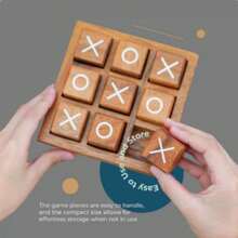 Set Permainan Tic Tac Toe Kayu Klasik (Termasuk 9 Buah Permainan + 1 Alas), Permainan Silang Kayu, Cocok untuk Permainan Mini 2 Pemain, Dekorasi Meja Kopi Gaya Rumah Pertanian, Hadiah Hari Valentine yang Sempurna, Permainan Meja Kopi - beraneka warna - View 6