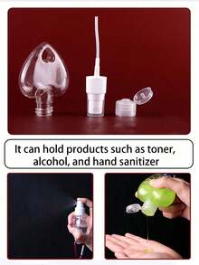 Cute Heart Refillable Spray Bottle,Sakura Decor & Bear Pendant,Perfume Decanting Bottles,Travel Toner Cosmetic Liquid Dispenser,Travel Accessories - Multicolor - View 7