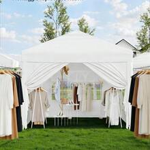 Pavillon 3x3m Pop-Up-Faltpavillon Wasserdicht UPF50+ UV-Schutz Gartenpavillon mit abnehmbaren Seitenwänden & Fenstern Stabiler Stahlrahmen Schneller Aufbau Mit Tragetasche für Garten & Camping - Weiß - Übersicht 7