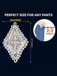 Bohemian Embroidered Floral Patch, Hand-Sewn Denim Skirt Extension Button - Waist Size Small To Large Modification, Premium Clothing Thickened Patch, Side Seam Extension Set - Multicolor - View 8