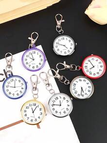 Quartz Pocket Watch Keychain, Car Accessories,Arabic Numeral Dial Carabiner Fob Watch, Unisex Portable Hanging Clock For Nurse Student Worker - Multicolor - View 6