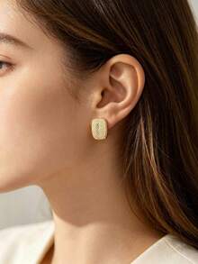 6-18PCS Gold Fashion Elegant Casual Women's Earrings Set, Includes Pearl Studs, Flower, Water Drop, Wave Geometric Design, Suitable For Daily Commute, Date, Vacation, Everyday Versatile, Unique Non-Clashing Style - Gold - View 9