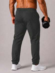CZRLHYT Plus Size Men's Outdoor Sports Jogging Pants, All-Season, Suitable For Gym, Outdoor Activities, Casual Wear And Hiking - Dark Grey - View 3