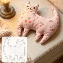1pc Buttonhole Kitten Quilting Template, DIY Sewing And Embroidery Template Durable Quilting Tool, PET Template For Precise Cutting, Ideal For Beginner Sewing Patterns, Sewing Template For Positioning And Tracing, Cutting Tool For Craft Enthusiasts. - Classic - View 8