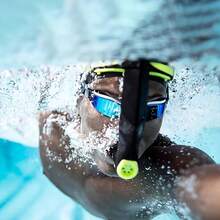 1 Set Front-Mounted Swimming Snorkel With Adjustable Head Strap, Suitable For Freestyle, Daily Swimming Training And Other Water Sports - Multicolor - View 7