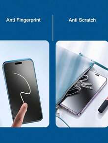 ZYSHI 2pcs Matte Privacy Screen Protector, 6.9 Inch, Smooth & Sensitive Touch, Compatible With IPhone 17/16 Pro Max/16 Pro/16/16 Plus/15 Pro Max/15/15 Pro/15 Plus/14 Pro Max/14 Pro/14/14 Plus/13 Pro Max/13/13 Pro/12/11, With Black Frame Silk Screen Printing - Black - View 5