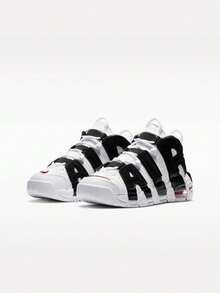 青少年 NIKE AIR MORE UPTEMPO (GS) 休閒中筒運動鞋 415082-105 - 黑與白 - 查看 3