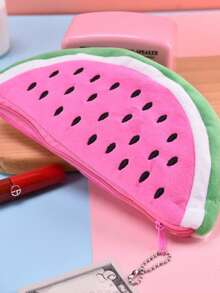 1PC Cute Fruit Storage Bag, Large Capacity Fruit Shaped Stationery Pouch, Portable Fluffy Makeup Bag, Cute Backpack Accessory, Beautiful Student Learning Supplies, Suitable For Gifts And Student Learning Use - Fruit Pencil Case - View 8