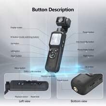 4K High Definition Video Recording Device | Portable Rechargeable Vlogging Camera | 4K Handheld Stabilized Pocket Action Camera | 4X Zoom, 2400mAh Battery, CMOS Sensor, Suitable For Video And Vlogging Creation - View 7