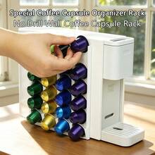 No-Drill Self-Adhesive Coffee Capsule Storage Rack, 4pcs Wall-Mounted Vertical Capsule Storage Strips, Can Be Attached To Coffee Corner, Coffee Machine Side, Cabinet Door, Removable And Reusable - Watermelon Pink - View 2