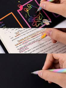 Glitter Gel Pens 1.0mm Tip Colorful Glitter Gel Pens, Fluorescent Markers, Suitable For Drawing, Doodling, Writing On Black Cardstock, Collage And All Craft Projects, Perfect Back To School Stationery School Supplies School Essentials - Sets - View 7
