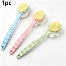 1pc Long Handle Double-Sided 2-In-1 Bath Brush (Hard Bristle Exfoliating + Bath Sponge Foaming), Multi-Function Back Exfoliating Brush, Back-To-School Double-Sided Shower Brush, Long Handle Powerful Cleaning Brush, Suitable For Exfoliation And Back Cleaning - One Size Fits All - View 8
