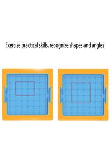 Plastic Double-Sided Geoboard, Geometric Shape Nail Board, Shape Nail Board. Synchronized Teaching Tool. [Includes 10 Rubber Bands And Diagrams]Math Teaching Tool Set. - Multicolor - View 6