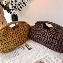 Women's French Vintage Knitted Bag, Chunky Knit Texture, Multi-Functional Large Capacity Bag Suitable For Autumn/Winter Coats - Multicolor - View 4