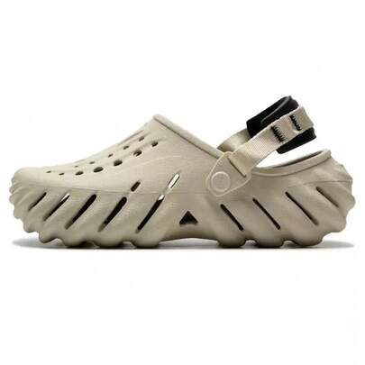 Crocs Sepatu Bakiak Berongga Echo Clog EVA Bernapas Berlubang Sepatu Bakiak Unisex 207937-2YJ