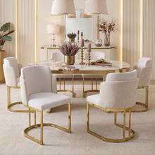 2 Dining Chairs, Comfortable And Breathable, Suitable For Restaurants, Living Rooms, Cafes And Other Places - 米色 - 查看 3