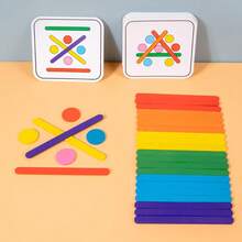 Children's Puzzle And Thinking Puzzle Board Game For Early Childhood Education Of Boys And Girls, Color Recognition Matching, Building Block Puzzle Toy Matching, Question Card Matching, Cognitive Matching Toy Suitable For Children's Various Gifts - Multicolor - View 4