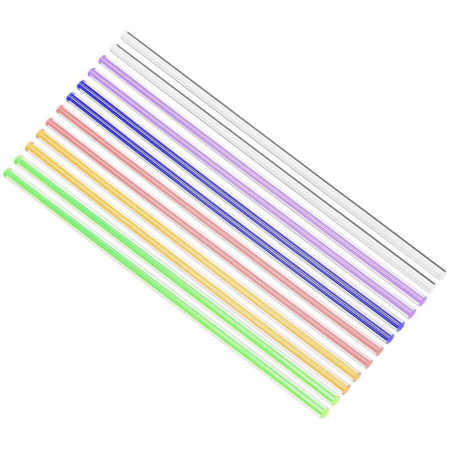Acrylic Round RodMulticolor Straight Line,Solid PlasticBar Stick 12pcs - 1 - View 1