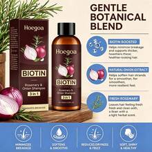 Hoegoa 2-Pack Biotin Rosemary Onion Extract Shampoo, Minimizes Hair Breakage, Boosts Natural Volume, Smooths Dry & Frizzy Strands, For All Hair Types, 100ml Each - 2PCS - View 4
