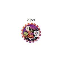 10/20/70pcs Cute Funny Monster Halloween Disposable Tableware Set, Mummy Monster Fang Pumpkin Ghost Print Paper Plates Cups Napkins, Halloween Party Disposable Tableware, Halloween Trick Or Treat Table Decor - View 17