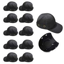 Bone com Capacete EPI Kit 10 Uni Obra Seguranca do Trabalho Casquete Reparo Conserto Servico Protecao - Preto - Visão 1