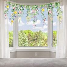 Cheerland Flower Banner Wildflower Garland For Enchanted Garden Party Floral Woodland Theme Picnic Girls Birthday Tea Party Garden Wedding Onederland Theme Laminated Watercolor Baby Shower Drations - 杏色 - 查看 4