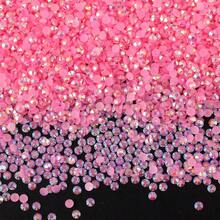 2000 piezas/1000 piezas de strass de resina AB transparente suave rosa profundo tipo gelatina, degradado iridiscente brillante dinámico, contraste con fondo negro suave y llamativo, textura delicada y completa, adecuado para decoración de sombreros, modificación de bolsos, decoración de muñecas, embellecimiento de marcos de fotos, joyería hecha a mano - multicolor - Ver 8