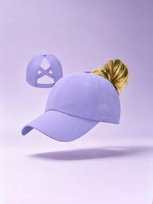 1pc Personalized Women's Breathable Mesh Baseball Cap, Customizable Embroidered Name/Letter Tie-Dye Summer New Style Baseball Cap, Suitable For Ponytail, Outdoor Sun Hat, Fashionable And Breathable - Multicolor - View 11