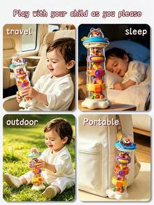 Baby Rattle Toy Rain Stick Musical Toy Montessori Baby Toy For 6-12 Months Infants Sensory Handheld Development Toy 1 Year+ Toddler Musical Instrument Toy - Multicolor - View 10