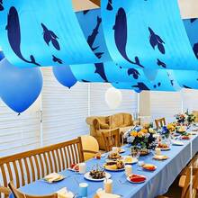 AFYPRTY 1pc Ocean Classroom Ceiling Decoration, Summer Whale Shark Hanging Banner, Ocean Theme Birthday Party Supplies, School Decoration - Style 1 - View 4