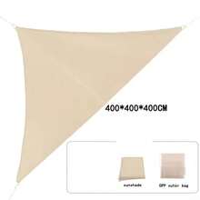 1pc Outdoor Triangle Sun Shade Sail, UV Protection Triangle Sun Canopy, Designed For Swimming Pool, Patio, Backyard, Deck And Garden Outdoor Activities - Khaki - Multicolor - View 9