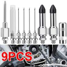 9Pcs Brand New Grease Gun Needle Nozzle Kit With Adapter Fitting Adapter Tool - A - 查看 7