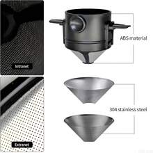 LNTJOQXBM Pour Over Coffee Maker, Manual Drip Coffee 250ml Cup With Stainless Steel Mesh Filter, To Clean For Home,Office, Travel, Camping, Portable Coffee Kit (White) - ColorB - View 3