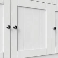 Modern Sideboard For Living Room White 140x38.5x175cm Vitrine - White - View 4