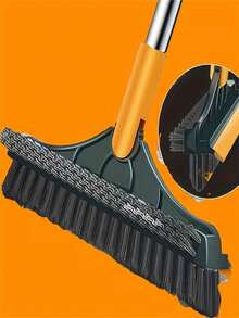 1pc Long Handle Cleaning Brush, 2-In-1 Floor Gap Cleaning Tool, Window Cleaning Tool, Suitable For Bathroom, Toilet, Hotel And Commercial Use, With Angled Bristles And Scraper, 180° Rotating Brush Head, Home Cleaning Helper - Cleaning Brush - View 10
