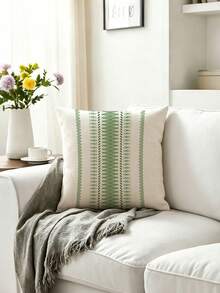 2 piezas, Fundas de cojín decorativo con diseño de línea minimalista bohemio, cierre con cremallera, lavables a máquina, fundas de cojín decorativas para todas las estaciones, decoración del hogar, fundas de cojín para sofá, adecuadas para dormitorio, sala de estar, sofá, coche, cojines de silla (sin relleno de cojín) - Verde claro - Ver 2