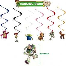 Disney Toy Story Cowboy Birthday Party Pull Flag Spinner Cake Topper Decoration Set - Multicolor - View 6
