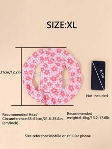 Pink Plaid Floral Windproof Sun Hat, Ear-Exposed Design, Anti-Fall, Adjustable Sun Protection, Suitable For Small Pet Dogs Year-Round Outdoor Wear - Multicolor - View 8