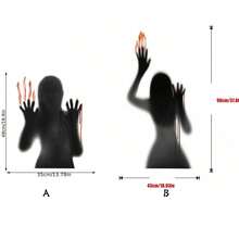 2pcs/1pc Halloween Horror Female Ghost Blood Hand Wall Stickers,For Halloween Party Glass Window DIY Backdrop Decorative Wall Stickers - Multicolor - View 10