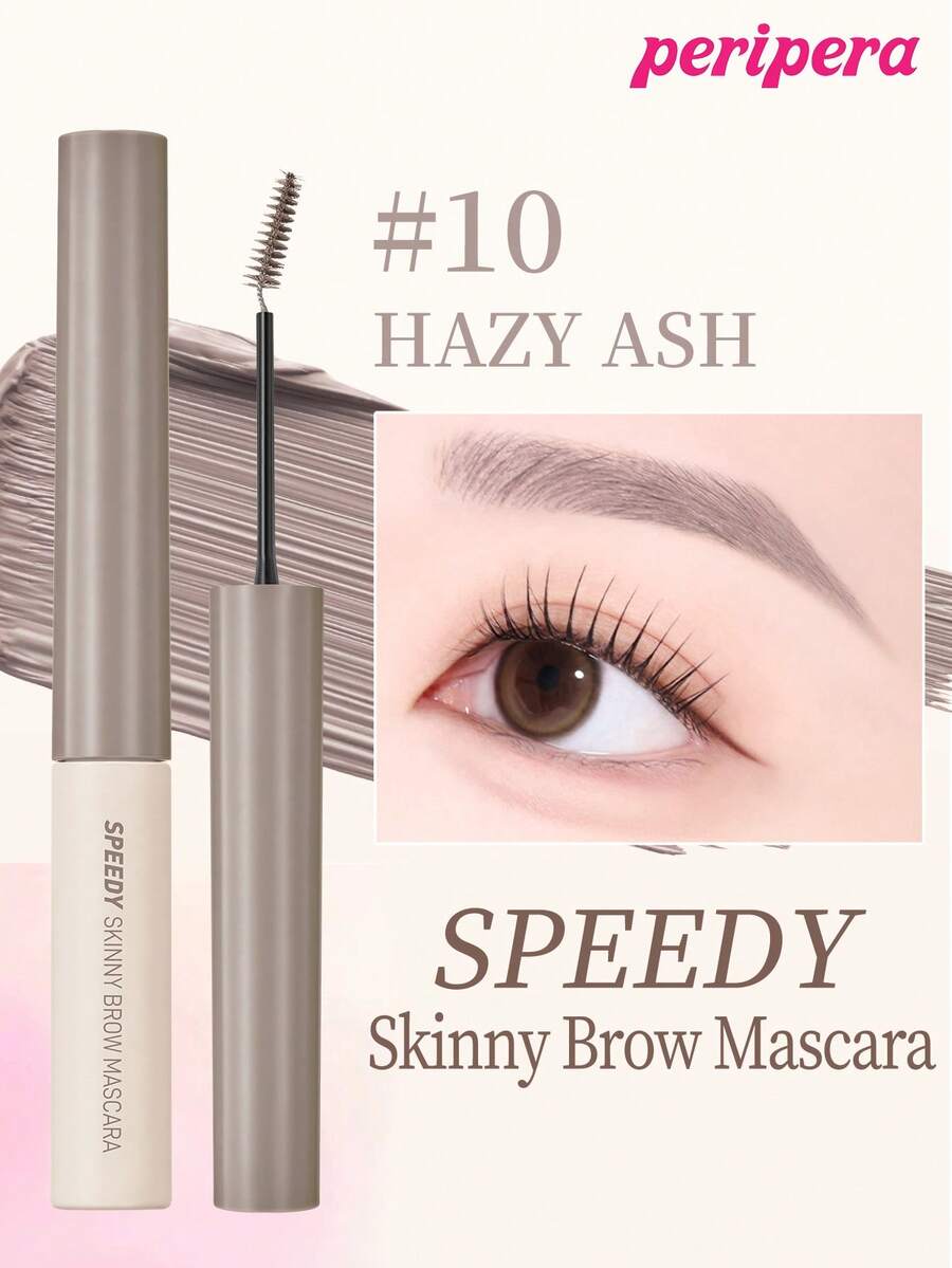 Peripera K-Beauty SPEEDY SKINNY 眉彩膏,眉毛造型凝膠,超細刷頭,輕鬆打造精緻眉妝,防水、持久且防暈染,眉毛造型液,眉毛填充,豐盈眉毛凝膠 - #10 HAZY ASH - 查看 1