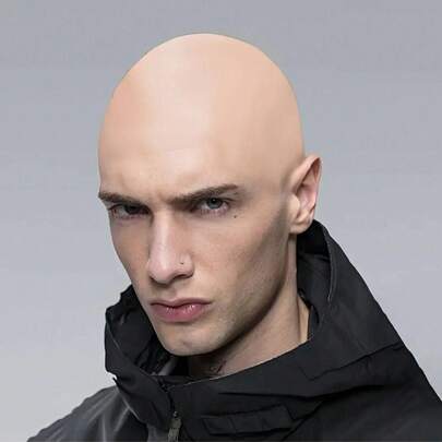 1/2 Pieces Fun Fake Hairdo For Both Men And Women - Universal Movie Party Costume Headband For Bald Heads, Cosplay As A Monk, Hair Covering. All Sizes Are Of High Quality. Halloween Party Makeup Props, A Surprising Costume Gift.