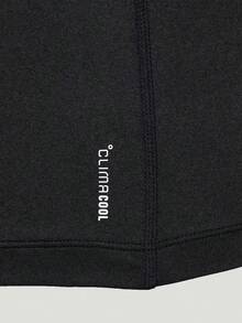 Adidas Kaos Olahraga Lengan Pendek Tiga Garis Klasik untuk Wanita di Musim Panas - Hitam - View 7