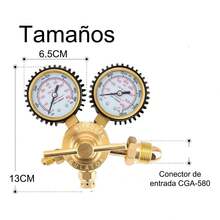 Manómetro Regulador De Nitrógeno Con 150cm Manguera - amarillo - Ver 10